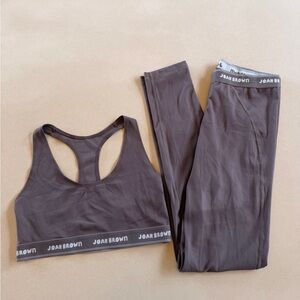 Joah Brown Taupe Activewear Set M/L